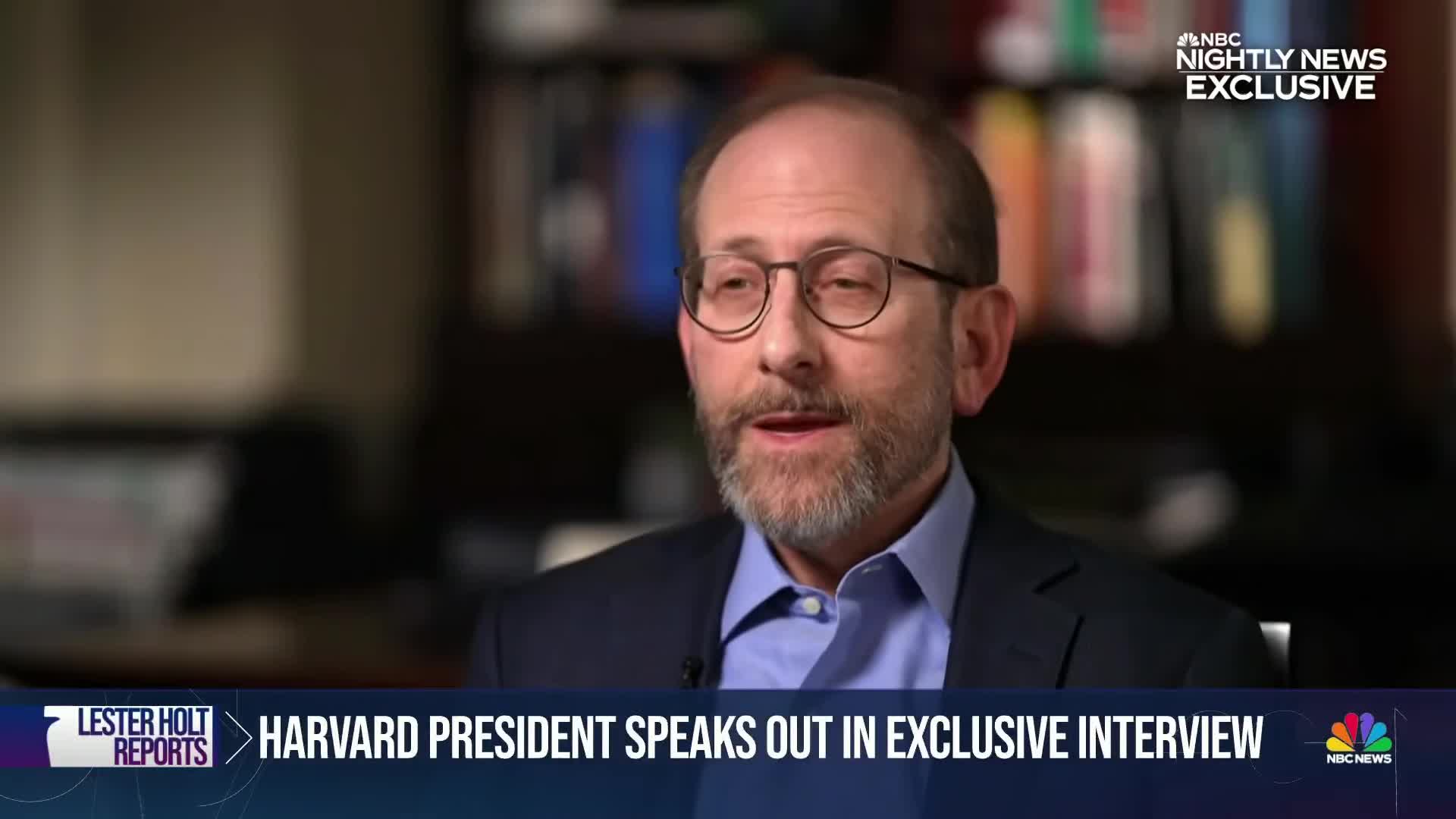 Harvard President speaks out in exclusive interview, says we 'cannot compromise'
